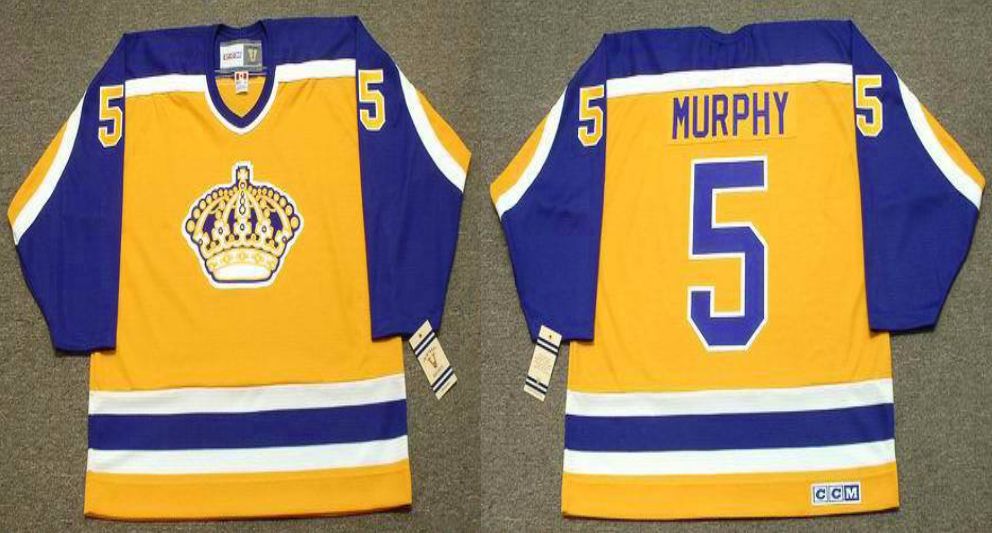 2019 Men Los Angeles Kings #5 Murphy Yellow CCM NHL jerseys->detroit red wings->NHL Jersey